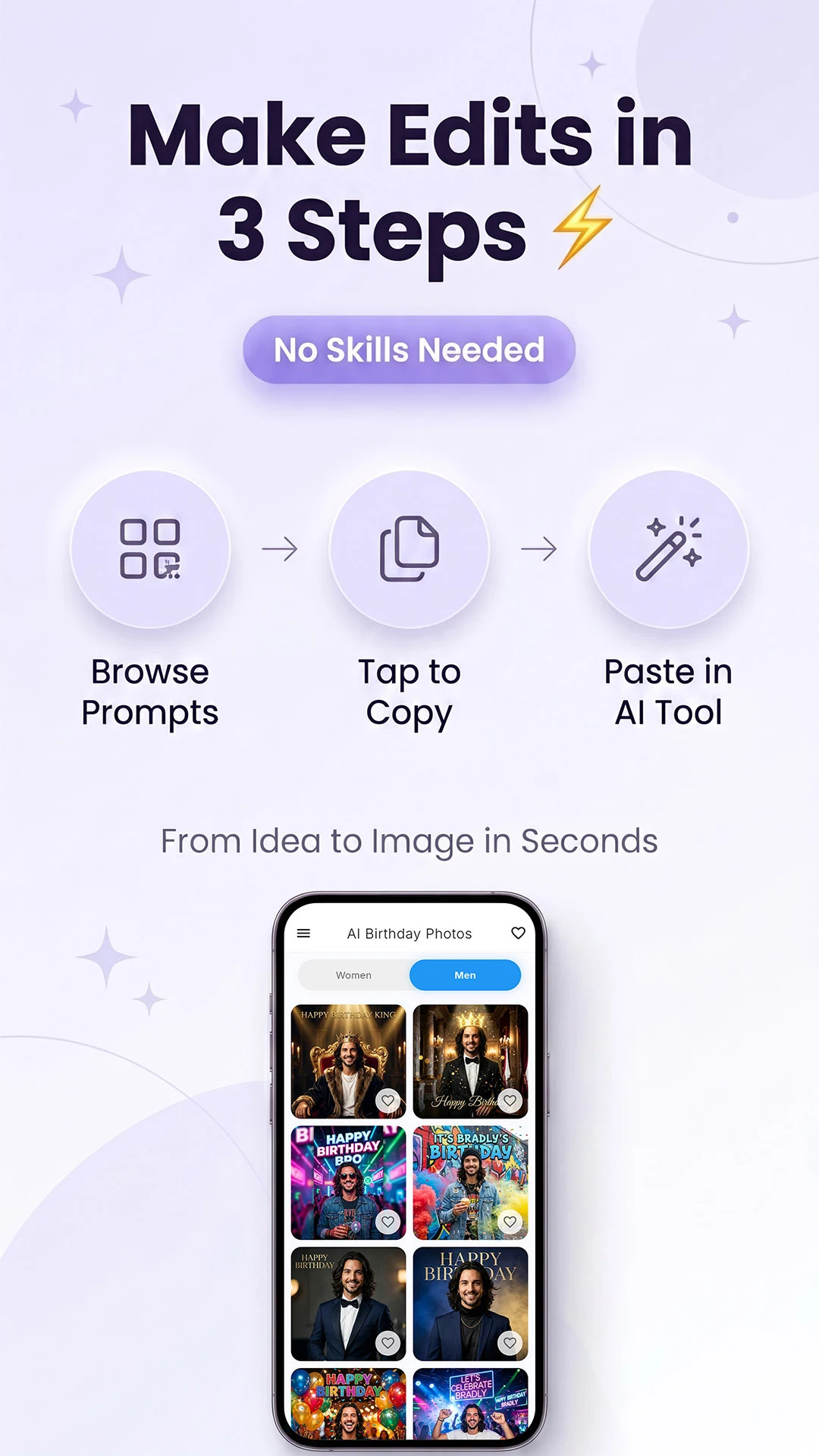Birthday AI Photo Prompts screenshot